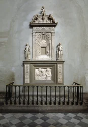 Marmurowe tabernakulum Desideria da Settignano (ca. 1430-1464) (Ołtarz Sakramentu, marmurowe tabernakulum), 1461, Florencja, kościół San Lorenzo (kościół św. Wawrzyńca), Włochy
