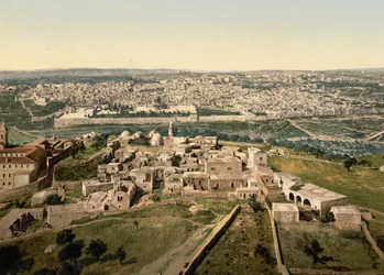 Widok ogólny, Jerozolima, Ziemia Święta, ok. 1890-ok. 1900 (odbitka fotochromowa)