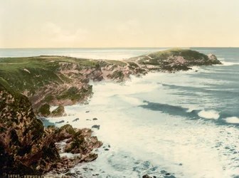 Towan Head, Newquay, Cornwall, Anglia, Photochrome Print, c.1900