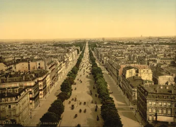 Avenue des Champs-Élysées, Paryż, ok. 1890-1900 (fotochrom)