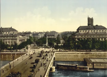 Place du Chatelet, Paryż, ok. 1890-1900 (fotochrom)
