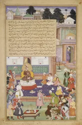 Sułtan Bayazid przed Timurem, Folio z Akbarnama Historia Akbar, ca. 1600.