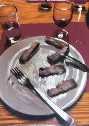 Carne al plato, 2017 (farba akrylowa na wydrukowanym zdjęciu)