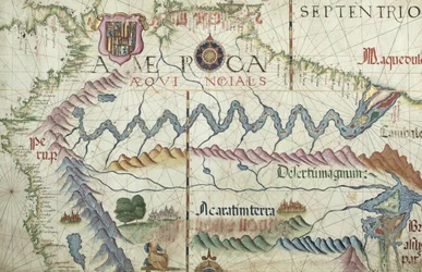 Północna Ameryka Południowa, szczegół z atlasu świata, 1565