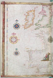 Wyspy Brytyjskie i Iberia, fragment atlasu świata, 1565