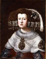 Portret królowej Mariany austriackiej, mały, połówkowy,