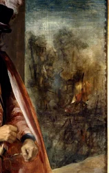 Portret błazna znanego jako Don Juan Austrii Szczegół. Obraz Diego Rodrigueza de Silva y Velasquez (1599-1660)
