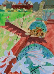 Letnie lilie (kolaż)