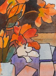 Tulipany (akwarela i tusz)