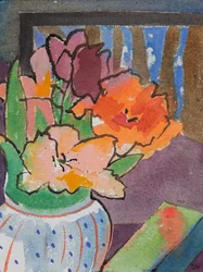Tulipany (akwarela i tusz)