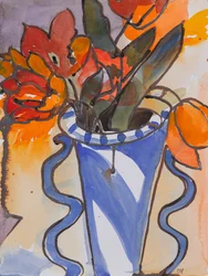 Tulipany (akwarela i tusz)
