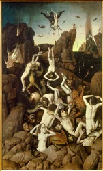 Piekło. Upadek reprimerów. Obraz Dircka (Dieric, Dirk) Pochyla stary (Starszy) (1410-1475) Ec. Hol.