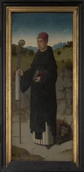 Św. Bernard, lewy panel z Tryptyku św. Erazma, ok. 1460 r. (olej na desce)