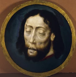 Głowa św. Jana Chrzciciela par Bouts, Dirk (1410/20-1475). Tempera na panelu, rozmiar : D 30,8