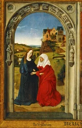 Nawiedzenie, Święta Maria odwiedza Świętą Elżbietę (obraz na drewnie)