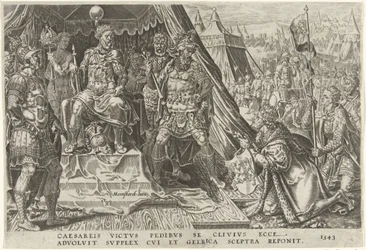 Wilhelm II, książę Gelre, poddaje się władzy Karola V, 1543 Zwycięstwa Karola V (tytuł serii) Divi Caroli. v. imp. optować. max victoriae, ex multis praecipuae (tytuł serii)