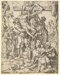 Zejście z krzyża, od upadku i zbawienia ludzkości przez życie i Pa…, 1548.