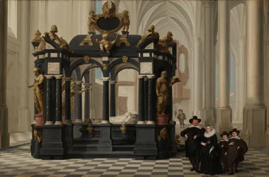 Rodzina obok grobowca księcia Wilhelma i w Nieuwe Kerk, Delft Rodzina obok grobowca Willema I (Williama Milczącego) w Nieuwe Kerk, Delft