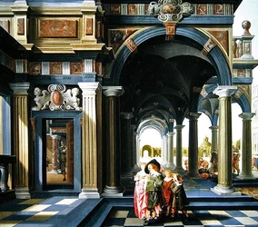 Eleganckie figury w loggii, 1635