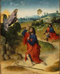 Mojżesz i gorejący krzew, z Mojżeszem zdejmującym buty, ok. 1465