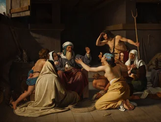 Noe i jego rodzina w Arce, 1835.