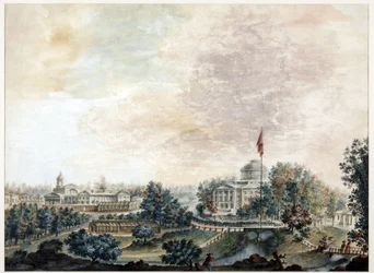 Palais de Pavlosk (1782-1786) - Pałac Pavlovsk - Domenico Felice Lamoni (1745-1830). Akwarela i biały kolor na papierze, po 1786 r. Państwowe Muzeum Historii Sankt Petersburga