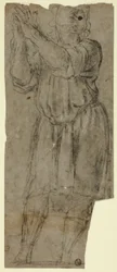 Człowiek stojący w modlitwie (recto); Studium draperii (odwrócone)