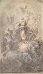 Dziewica Niepokalana in Glory recto, Szkic części nogi i dłoni verso, 1723-1806.