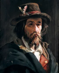 Risorgimento: „” Portret Francesco Nullo (1825-1863), włoskiego patrioty i porucznika armii Giuseppe Garibaldiego „” Obraz Domenico Morelli (1826-1901) Kolekcja prywatna