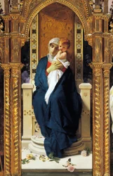 Tryptyk Madonny Róż, autorstwa Domenico Morelli (1823-1901), Detal, kaplica św. Augustyna, zamek Corigliano Calabro, Kalabria, Włochy