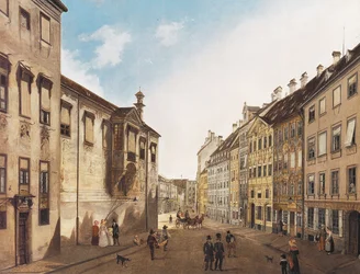 Residenzstrasse w kierunku Max-Joseph-Platz w 1826 r.
