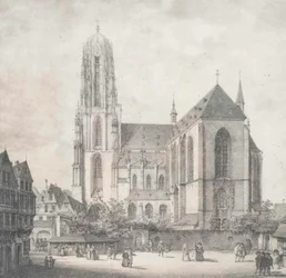 Litho - Frankfurt - Katedra Cesarska - Quaglio - 1819 r.