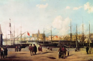 Widok na port w Maladze, Hiszpania