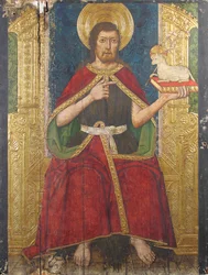 Tablica ze św. Janem Chrzcicielem na tronie z Retable, XV w.