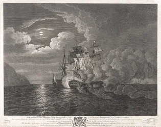HMS "Mediator" w dniu 12 grudnia 1782 r. u wybrzeży Ferrol