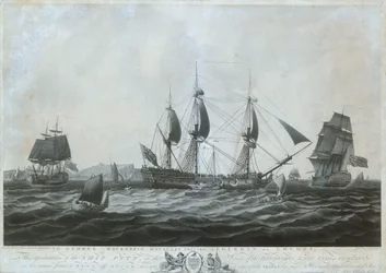 Okręt "Pitt" (ok. 1787 r.) w pobliżu Dover po powrocie z Chin, 1787 r.