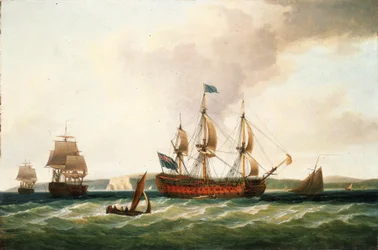 "Saint George", okręt pierwszej klasy ze 100 działami, zbudowany w 1756 r. w stoczni w Woolwich (Anglia), był okrętem dowodzenia floty podczas bitwy morskiej w zatoce Quiberon lub bitwy kardynalskiej w 1759 roku