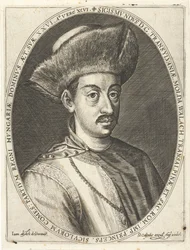 Zygmunt Batory 1572-1613, książę Siedmiogrodu. Z Atrium heroicum, Augsburg 1600-1602, 160