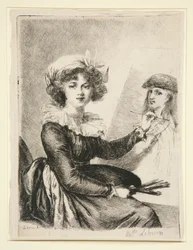 Louise-Elisabeth Vig?e-Lebrun (Mlle Lebrun) po autoportrecie z 1790 r. w Uffizzi i odwrotnie.