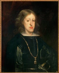 Król Carlos II, namalowany w 1673 r. (obraz na płótnie)