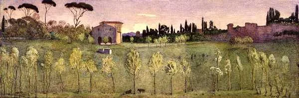 Villa Borghese, Rzym (akwarela)