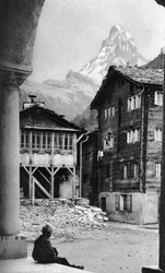 Matterhorn, Zermatt, Szwajcaria, c1924