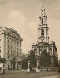 St. Mary-Le-Strand, Wyróżniony Współczesnym Poszerzeniem Ulicy, c1935.
