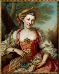 Portret kobiety Malarstwo autorstwa Donatiena Honotte (1707-1785) XVIII w. Dijon, Muzeum Sztuk Pięknych