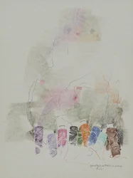 Threads, 2000 (kolorowe ołówki na papierze)