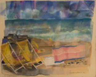 Wkrótce burza z piorunami, 2002 (pastel na aksamicie)