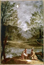 Obserwacje astronomiczne. 1711. (olej na płótnie)