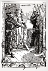 „Król Cierpienia daje Isolt sir Tristramowi”, 1905.