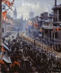 Obchody pokoju, indyjskie oddziały maszerują do Whitehall
