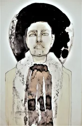 Abstrakcyjny portret w stylu halo